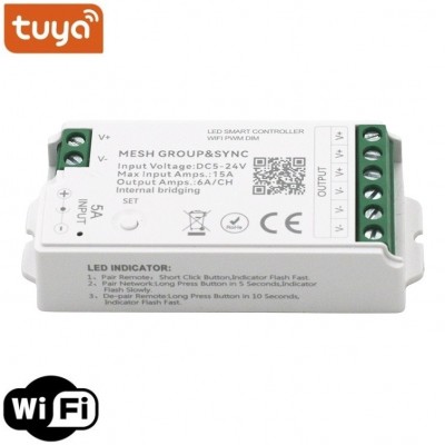 Smart WiFi Tuya Dimmer Μηχανισμός για Ταινία LED Μονόχρωμη 15A 12-24V DC 30-3618
